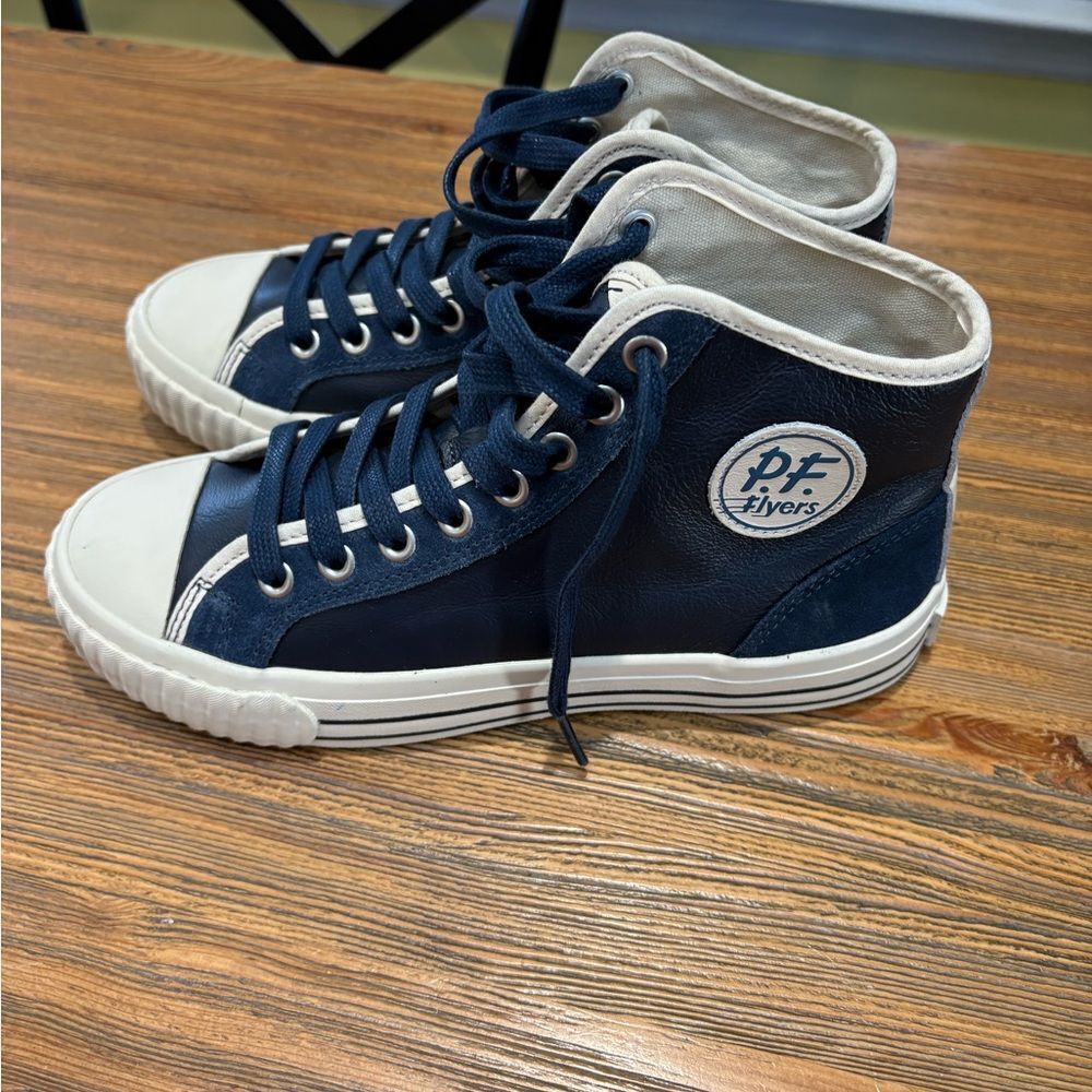 NWOT ! P.F. Flyers Navy and White High-Tops